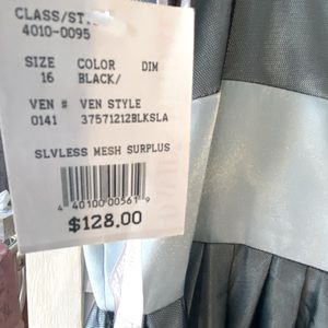 Party dress size 16 couture mesh overlay black and teal blueish dress